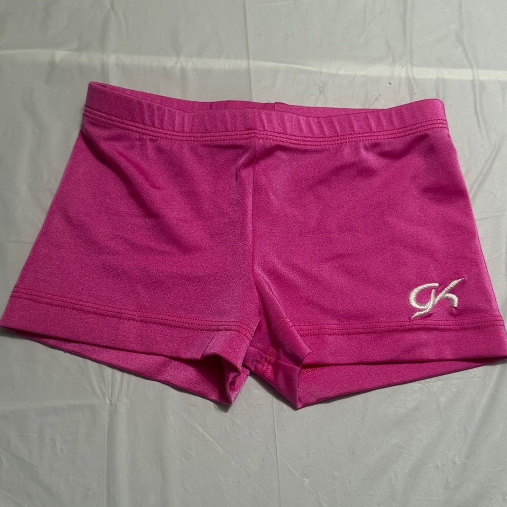 GK Elite Gymnastic Sports Shorts shiny pink size CL